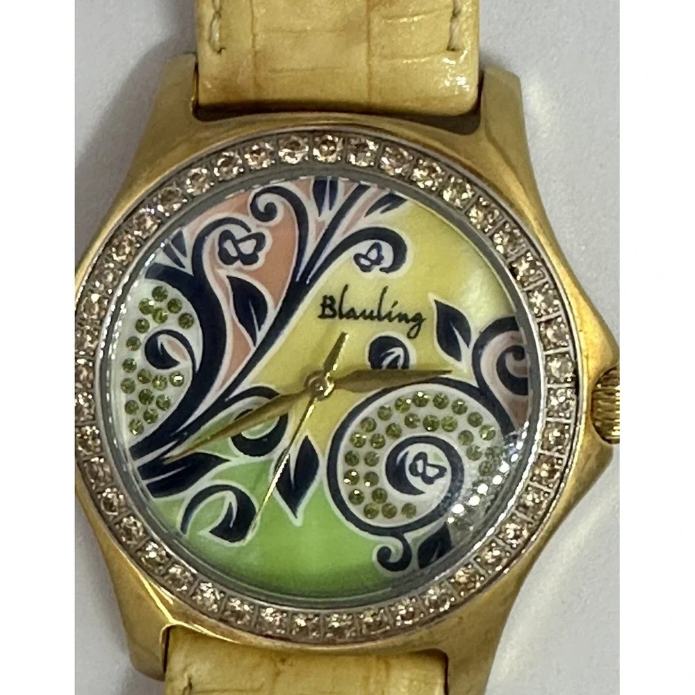Blauling Watch‎ Floral Dance New Battery Womens Swiss Made Leather Band 38MM